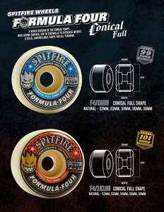 Sports: Spitfire Wheels F499 Formula Four Conical 54mm Chrome Venom