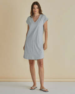 Womens: Betty Basics Daphne V-Neck Dress - Black/White Stripe