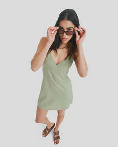 Womens: Roxy Santorini Slip Dress - Oil Green