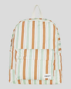 Roxy Sugar Baby Canvas Backpack Laurel Green Carver Stripe