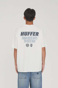 Huffer: Huffer Block Tee 220/Kick Ons - Chalk