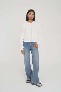 Huffer: Huffer Signature Knit Hood - Chalk