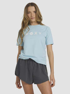 Womens: Roxy Beach Essential SS Lycra Rashie - Sky Blue