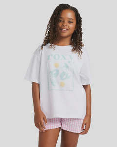 Roxy: Roxy Girl 8 - 16 All Out Tee 100 - White