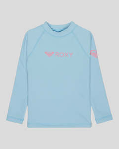 Roxy: Roxy Girl 2-7 Heater LS Rashie - Sky Blue