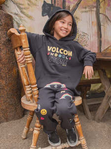 Volcom Girls Truly Stoked Boyfriend Hoodie - Vintage Black
