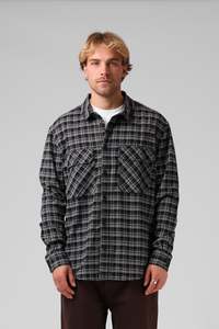 Rpm: RPM Plaid LS Shirt - Navy/Cream