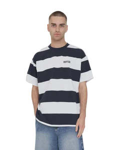 Huffer Game Day Stripe Tee - Navy/White