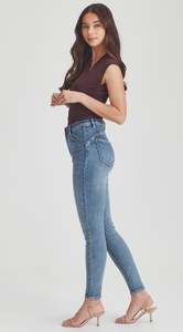 Womens: Junkfood Cheeky Push Up Denim Blue Jean