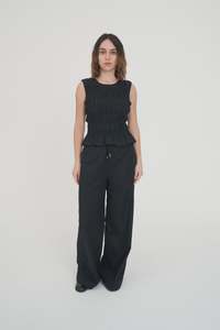 Huffer Womens Lin-in Sabine Pant - Black