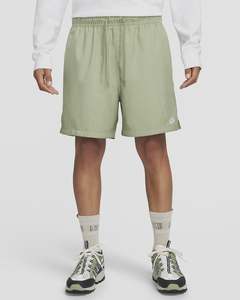 Mens Boardies 1: Nike Men's Woven Flow Shorts - Olive Green/White
