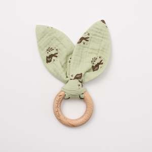 Baby Teethers: Organic Bunny Ears Teether Meadow print