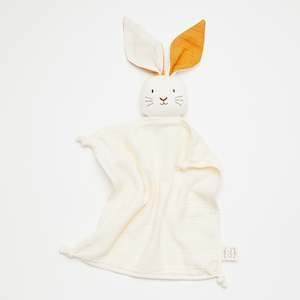 Loveys Bunny Bear Mouse: Organic Muslin Bunny Lovey Milk with Saffron ears