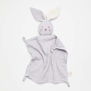 Loveys Bunny Bear Mouse: Organic Muslin Bunny Lovey Frost with Milk ears