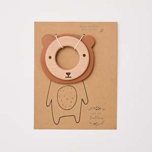 Loveys And Teethers: Bailey the Bear Teether Wood + Silicone