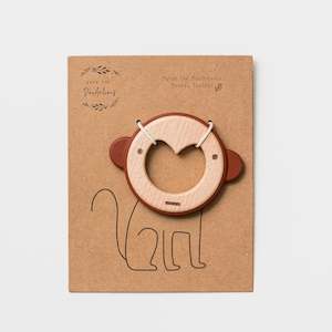 Loveys And Teethers: Mykah the Monkey Teether Wood + Silicone
