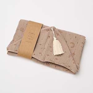 Organic Muslin Hooded Towels: Hooded Towel with Tassel Night Sky