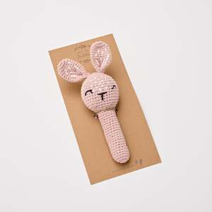 Easter Gifts: Crochet Bunny Rattle Blush