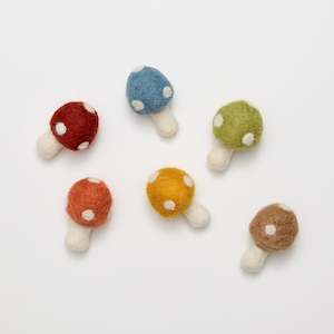 Felt Sets Learning Through Play For Preschoolers: Felt Mushrooms Set of 6