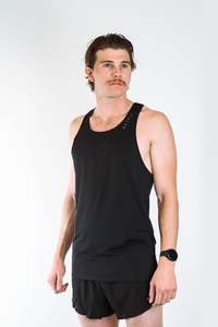 Mens Tanks: Mens Running | Race Singlet - Jet Black