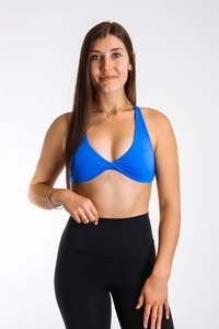 Womens Sports Bras: Oxyfit Lust Twist Crop - Ocean Blue