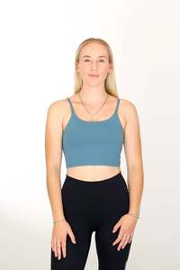 Womens Sports Bras: Oxyfit Desire Crop - Tiffany Blue