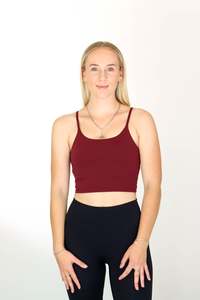 Womens Sports Bras: Oxyfit Desire Crop - Burgundy