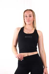 Womens OXYTECH Fitted Tank - Obsidian Black