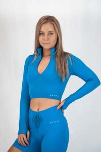 Womens Longsleeves: Hype Ribbed Long Sleeve - Blueberry