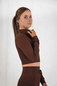 Hype Ribbed Long Sleeve - Double Chocolate