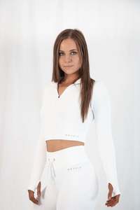 Womens Longsleeves: Hype Ribbed Long Sleeve - Milk