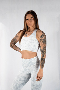 Glitch Camo Sports Bra - Sub Zero