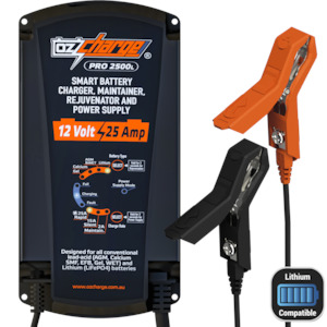Car Battery Chargers: 12V 25A Pro Series Battery Charger and Maintainer Lead-Acid + Lithium