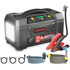 LOKITHOR 12V 2500A Jump Starter & Water pump & Air Inflator, Flashlight & Power Bank