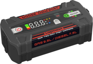 Recreational: LOKITHOR Rescue 3-in-1 Multifunction Jump Starter Pack 3500A @ 12v + LED Torch + USB Power Bank