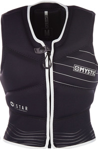 Mystic Wetsuit Last Stock: MYSTIC Star Impact Vest Fzip Kite (Womens Black/White)
