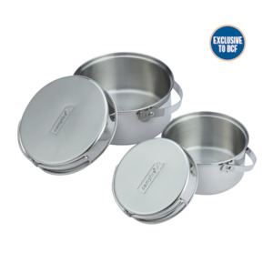 Camp Cooking: Stainless Steel Pot Set - 4 Piece