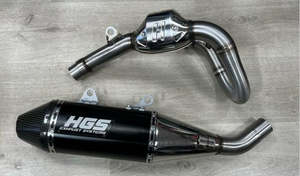 Hgs: HGS EXHAUST SYSTEM 2024> KAWASAKI KX450F BLACK CARBON
