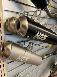 Hgs: HGS MUFFLER 2023> 125/150 SX BLACK WITH STEEL END CAP