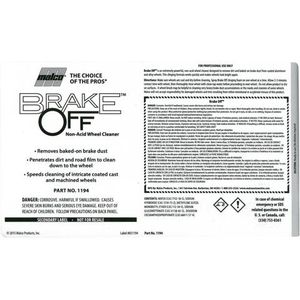 Brake Off Secondary Label