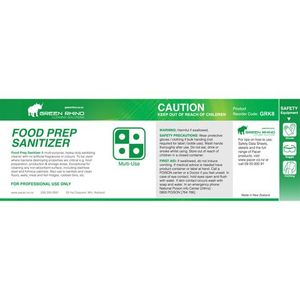 Tools & Accessories: Green Rhino® Half Label K8 Food Prep Sanitiser