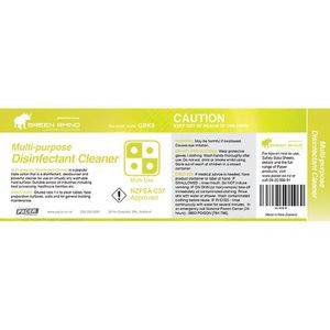 Tools & Accessories: Green Rhino® Multipurpose Disinfectant Cleaner Half Label