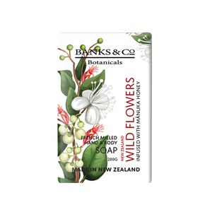 Products: NZ Wild Flowers SOAP 200gm - Banks & Co. Botanicals — We create luxury skincare, room fragrance and candles. . for your skin and home. Care for your skin with lotion, wash, handcream and soap enriched with Manuka Honey. Available online or at selected N