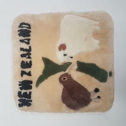 Auskin Sheepskin Cushion NZ Symbols