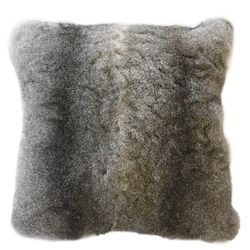 Alpaca Cushions: NZ Brushtail Opossum Fur - Natural Grey
