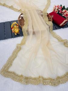 Organza Sequin Work Saree
