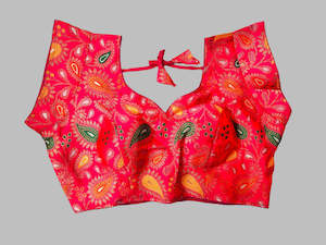 Blouses And Petticoats: Multicolor Paisley Design Blouse with Tie-Up Back