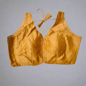 Golden Tie-Back Sleeveless Blouse
