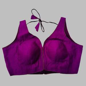 Blouses And Petticoats: Vibrant Purple Blouse with Tassel Tie-Back