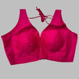 Blouses And Petticoats: Elegant Pink Sleeveless Blouse – Tie-Back Design